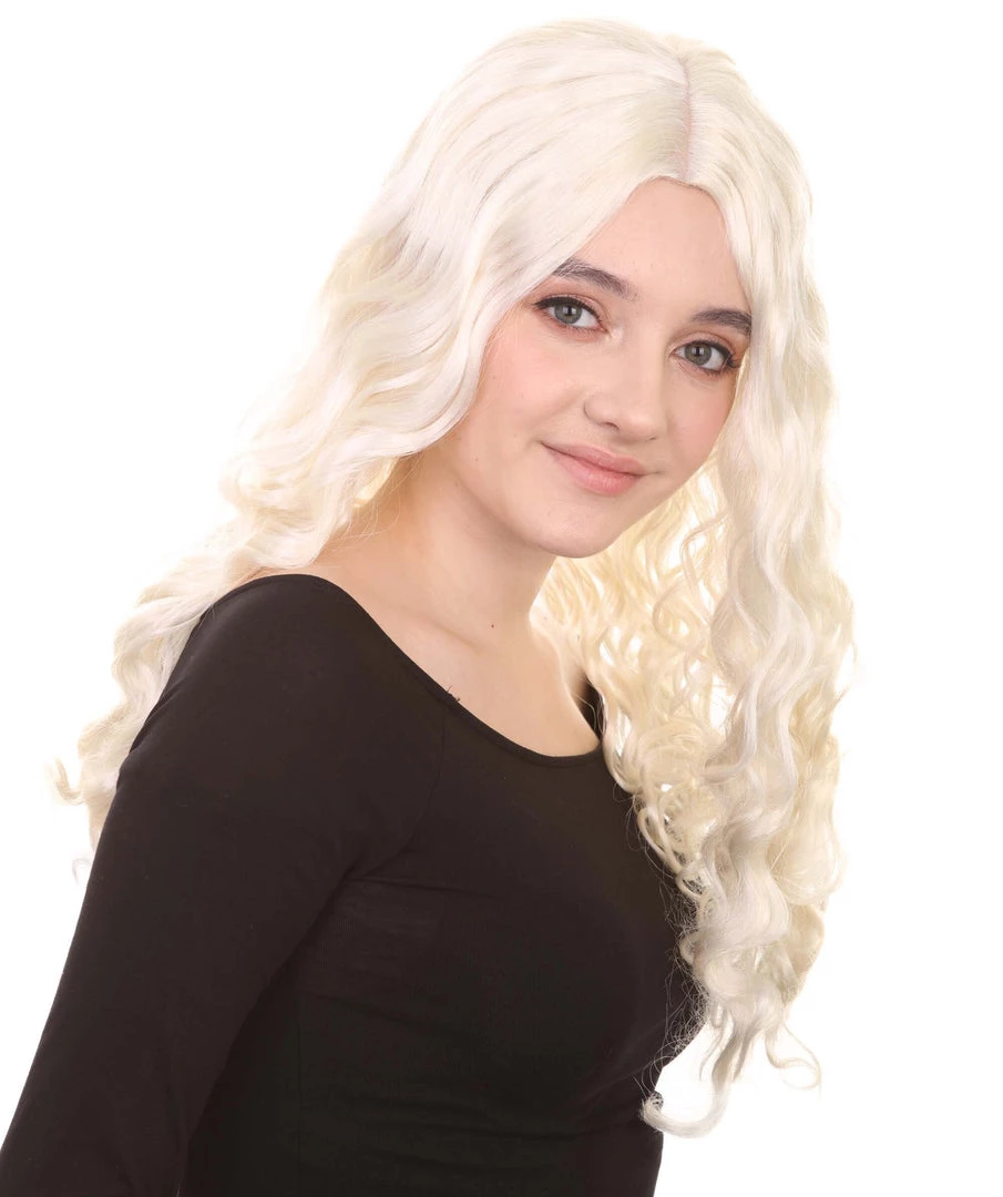 Adult Women's 21" Inch Long Length Halloween Animated Princess Of Frost Kingdom Costume Wig, Synthetic Soft Fiber Hair, Perfect For Your Next Convention And Group Anime Party! | HPO