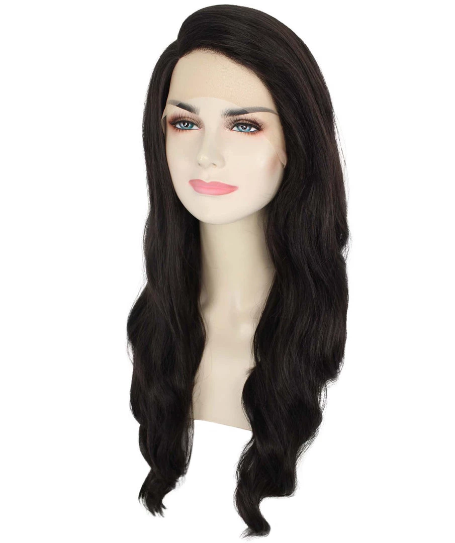 Nunique Adult Women's 27" Inch Extra Long Length Wavy C-Part Lace Natural Black 40's Icon Beauty Wig, 100% Heat Resistant Fibers, Perfect For Your Everyday Wear And Styling To Your Expectations! | Nunique