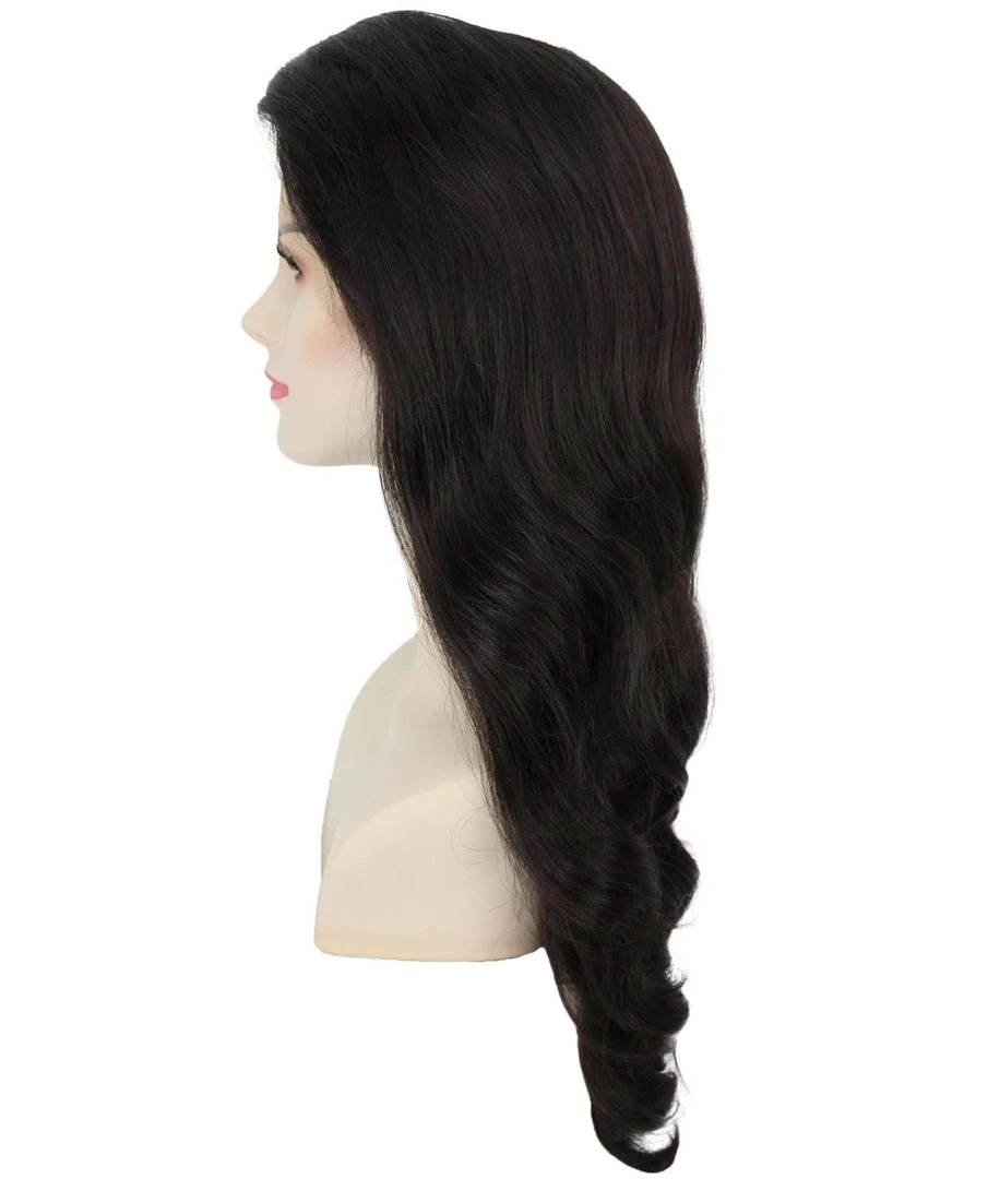 Nunique Adult Women's 27" Inch Extra Long Length Wavy C-Part Lace Natural Black 40's Icon Beauty Wig, 100% Heat Resistant Fibers, Perfect For Your Everyday Wear And Styling To Your Expectations! | Nunique