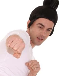 Adult Men's Japanese Samurai Wig Black | HPO