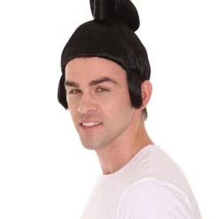 Adult Men's Japanese Samurai Wig Black | HPO
