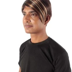 HPO Adult Men's Light Brown Dark Blonde Highlights Stefon Wig With Sideburns