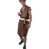 HPO Adult Men's Brown And White Top Anime Style Costume Bundle