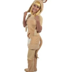 HPO Adult Women's Khaki Dress Kangaroo Costume Bundle