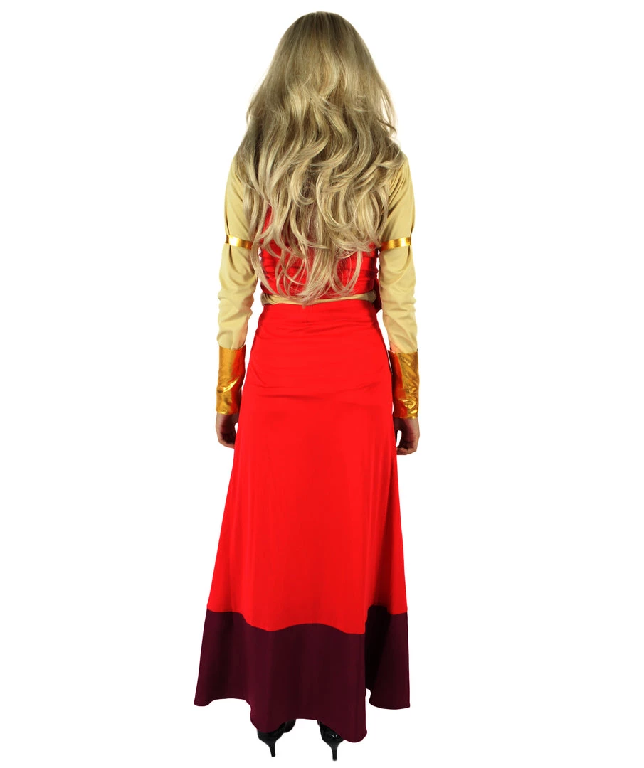 HPO Adult Women's Red Straight Long Waterbender Fire Nation Costume