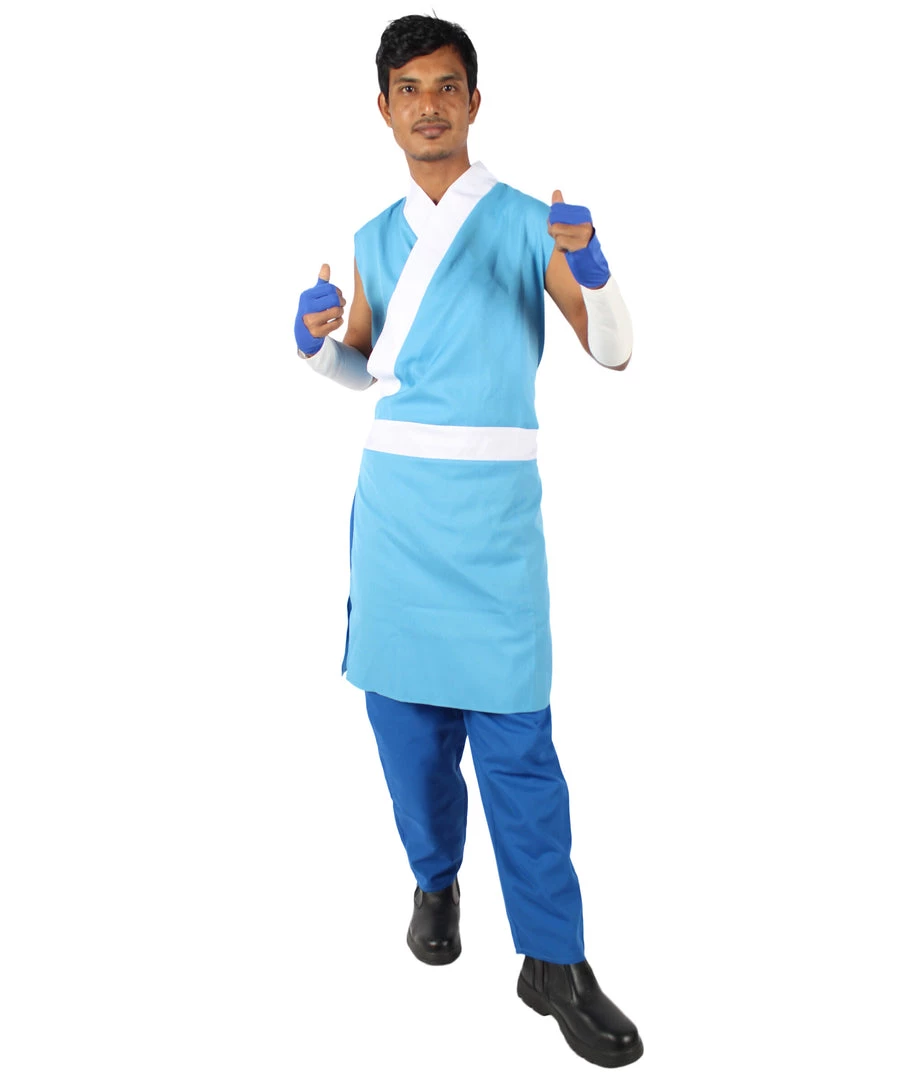 HPO Adult Men's Blue & White Straight Long Waterbender Animated Costume