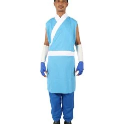 HPO Adult Men's Blue & White Straight Long Waterbender Animated Costume