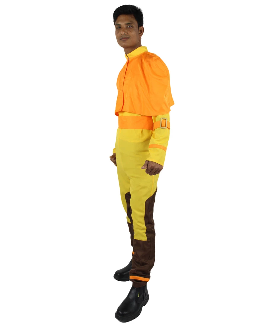 HPO Men's Adult Unisex Orange Straight Long Airbender Anime Animated Costume