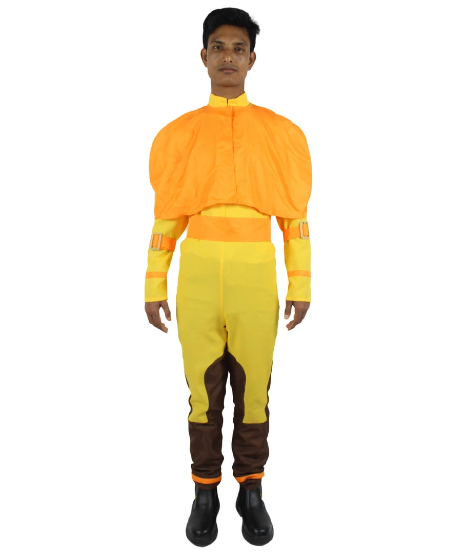 HPO Men's Adult Unisex Orange Straight Long Airbender Anime Animated Costume