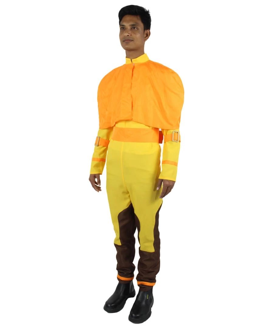 HPO Men's Adult Unisex Orange Straight Long Airbender Anime Animated Costume