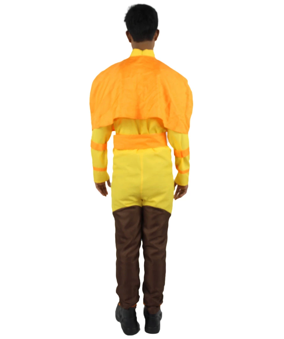 HPO Men's Adult Unisex Orange Straight Long Airbender Anime Animated Costume