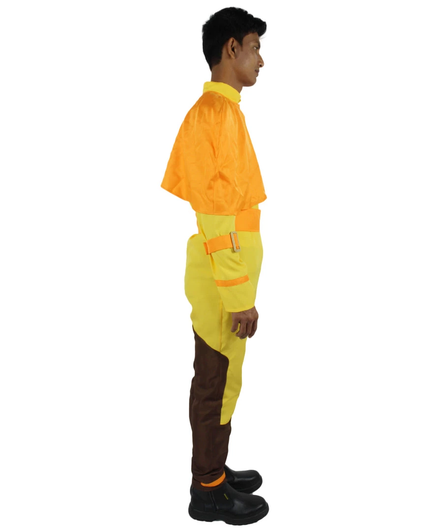 HPO Men's Adult Unisex Orange Straight Long Airbender Anime Animated Costume