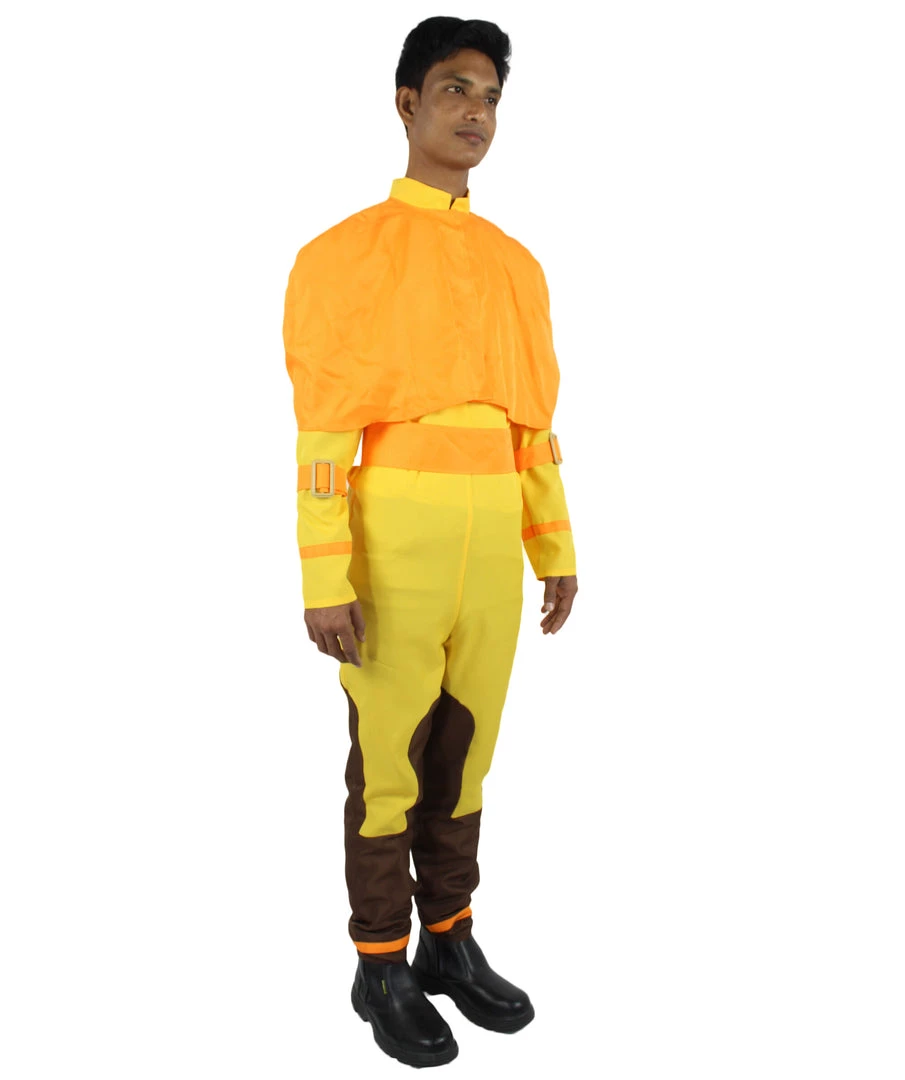 HPO Men's Adult Unisex Orange Straight Long Airbender Anime Animated Costume