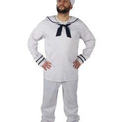 HPO Adult Men's White And Black Sailor Man Costume Bundle