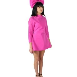 HPO Adult Women's Pink Singer Costume With Headband Bundle