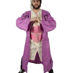 HPO Adult Men's Anime Stone Purple Yukata Overcoat Bundle