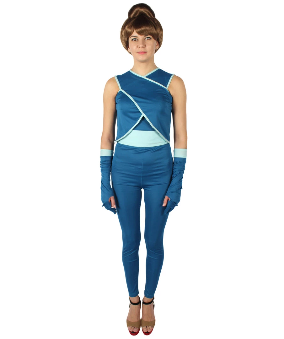 HPO Adult Women's Blue Last Dragon Warrior Costume Bundle