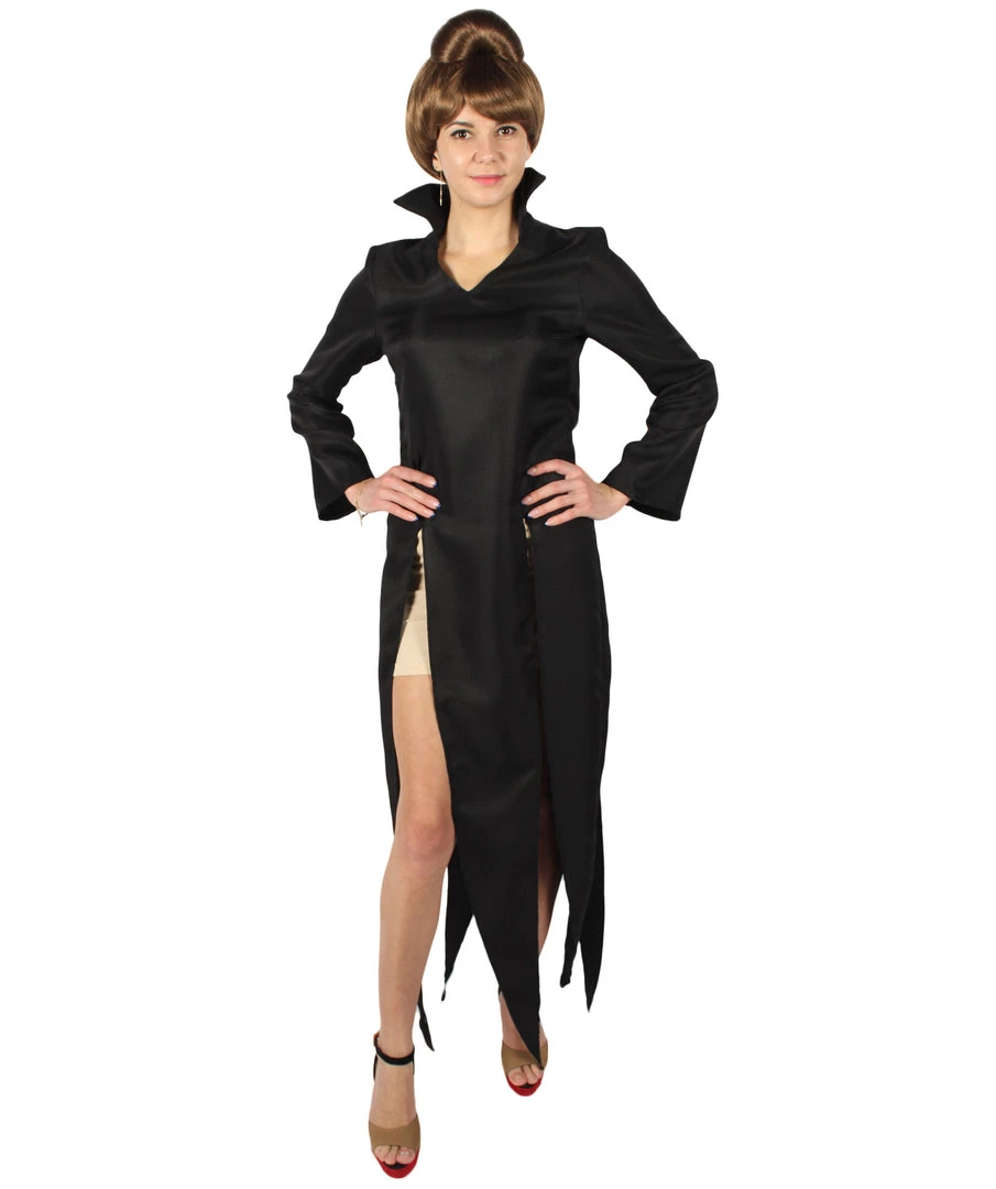 HPO Adult Women's Japanese Superhero Tornado Black Dress Costume Bundle