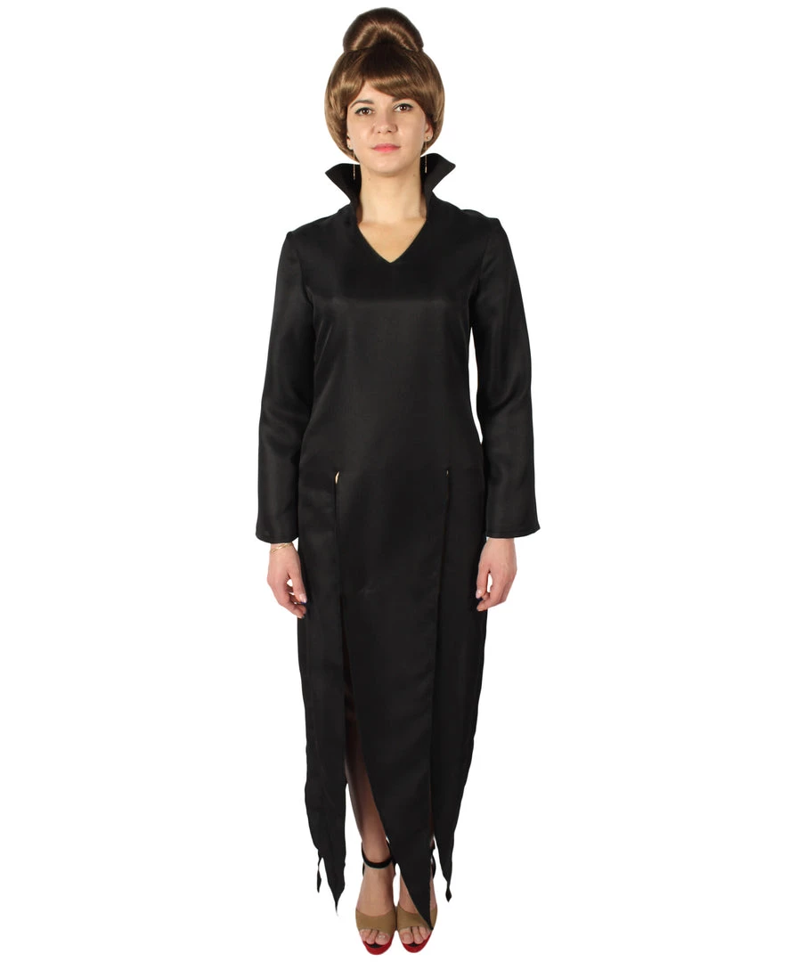 HPO Adult Women's Japanese Superhero Tornado Black Dress Costume Bundle