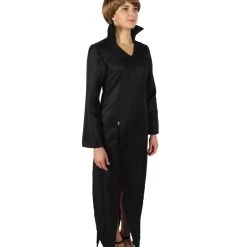 HPO Adult Women's Japanese Superhero Tornado Black Dress Costume Bundle