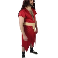 HPO Adult Men's Japanese Anime Stone Red Yukata Costume Bundle