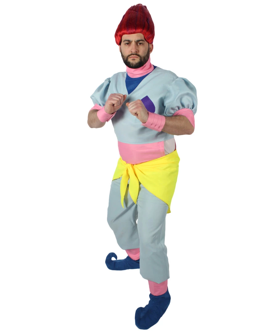 HPO Adult Men's Hunter X Blue Costume Pink Bands & Yellow Sash