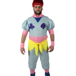 HPO Adult Men's Hunter X Blue Costume Pink Bands & Yellow Sash