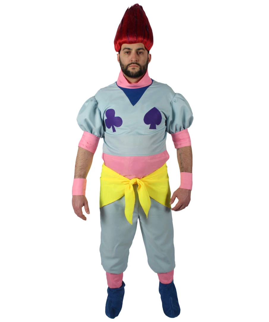 HPO Adult Men's Hunter X Blue Costume Pink Bands & Yellow Sash