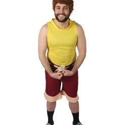 HPO Adult Men's Sea Monster Animated Movie Yellow Tank Top Costume Bundle