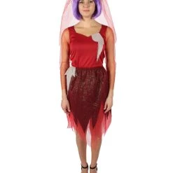 HPO Adult Women's Corpse Bridal Red Dress Animated Movie Costume