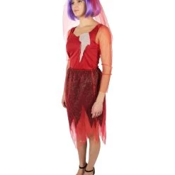HPO Adult Women's Corpse Bridal Red Dress Animated Movie Costume