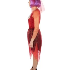 HPO Adult Women's Corpse Bridal Red Dress Animated Movie Costume