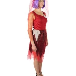 HPO Adult Women's Corpse Bridal Red Dress Animated Movie Costume