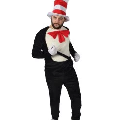 HPO Adult Men's Cat Hat Jumpsuit Costume