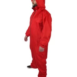 HPO Adult Unisex Red Heist Jumpsuit With Hood Costume