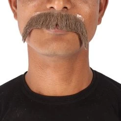 Men's Horseshoe Human Hair Mustache | Facial Hair Multiple Colors Option | HPO