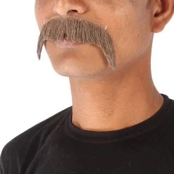 Men's Horseshoe Human Hair Mustache | Facial Hair Multiple Colors Option | HPO
