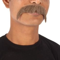 Men's Horseshoe Human Hair Mustache | Facial Hair Multiple Colors Option | HPO