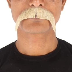 Men's Horseshoe Human Hair Mustache | Facial Hair Multiple Colors Option | HPO
