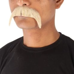 Men's Horseshoe Human Hair Mustache | Facial Hair Multiple Colors Option | HPO