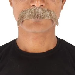Men's Horseshoe Human Hair Mustache | Facial Hair Multiple Colors Option | HPO