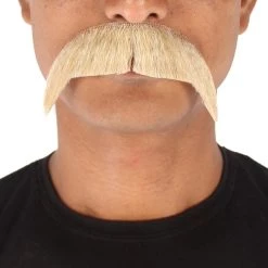 Men's Horseshoe Human Hair Mustache | Facial Hair Multiple Colors Option | HPO