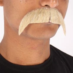 Men's Horseshoe Human Hair Mustache | Facial Hair Multiple Colors Option | HPO