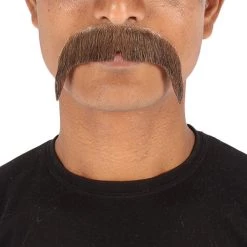 Men's Horseshoe Human Hair Mustache | Facial Hair Multiple Colors Option | HPO
