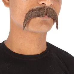 Men's Horseshoe Human Hair Mustache | Facial Hair Multiple Colors Option | HPO