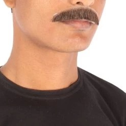 HPO Men's Human Hair Mustache Cosplay Facial Hair