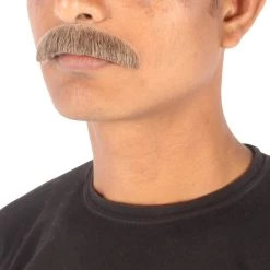 HPO Men's Human Hair Mustache Cosplay Facial Hair