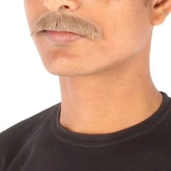 HPO Men's Human Hair Mustache Cosplay Facial Hair