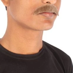 HPO Men's Human Hair Mustache Cosplay Facial Hair