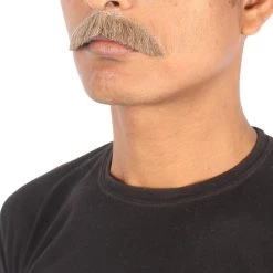 HPO Men's Human Hair Mustache Cosplay Facial Hair